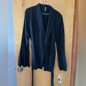 Free people blazer/jacket with tie belt front button